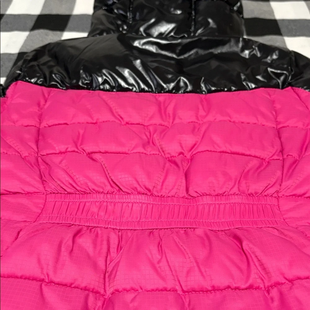 Nike Puffer Quilted Chevron Pink Black Hooded Coat Jacket Sz 2- 3T Girl Toddler